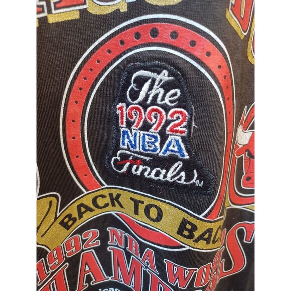 VTG CHGO BULLS NUTMEG MILLS JERSEY NWOT 1992 BACK TO BACK WORLD CHAMP MENS XL - Picture 13 of 13